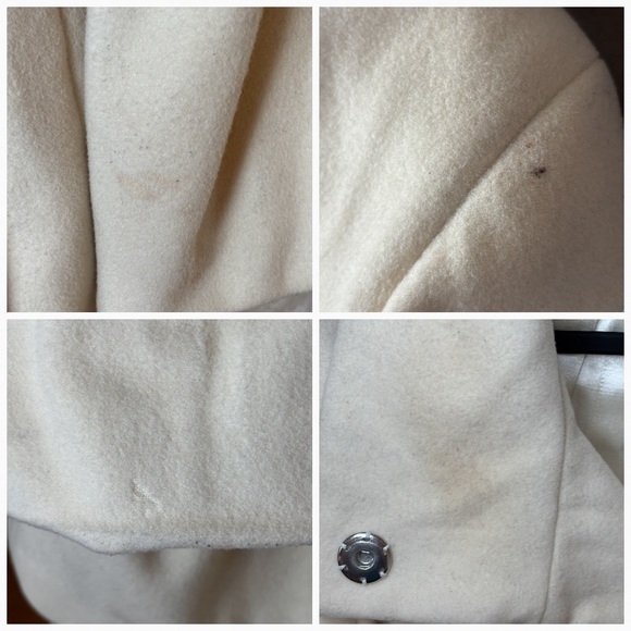 🛍️ 2/$25 Jones New York Wool Cashmere Pea Coat Cream w/ Bell Sleeves Sz 10 - Picture 11 of 13